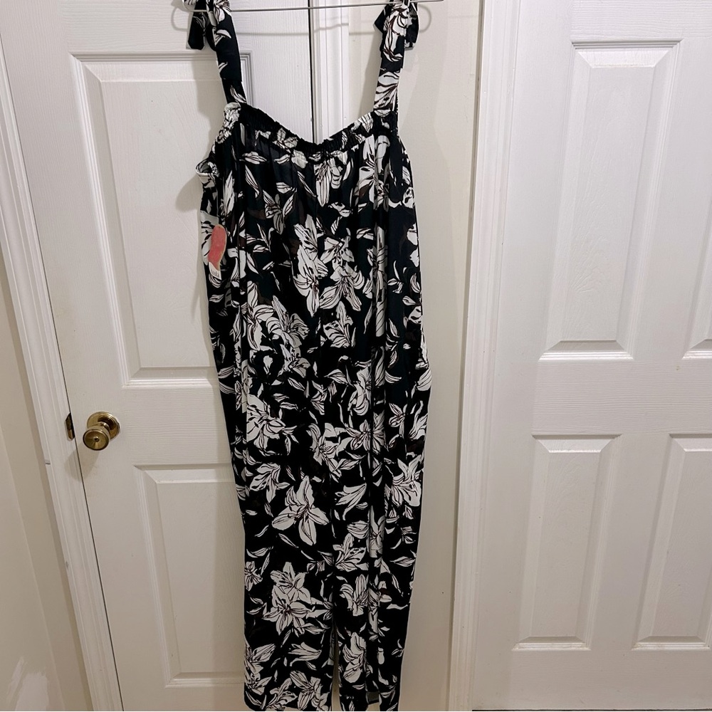 ARULA Black, White & Brown Floral Jumpsuit Size B 2X NWT - Picture 4 of 11